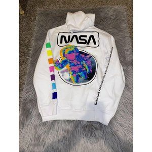 Hyper Space | Shirts | Hyper Space Nasa White Hoodie Sweatshirt Medium |  Poshmark